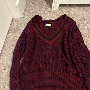 Elegant Maroon V-Neck Sweater by [Brand]